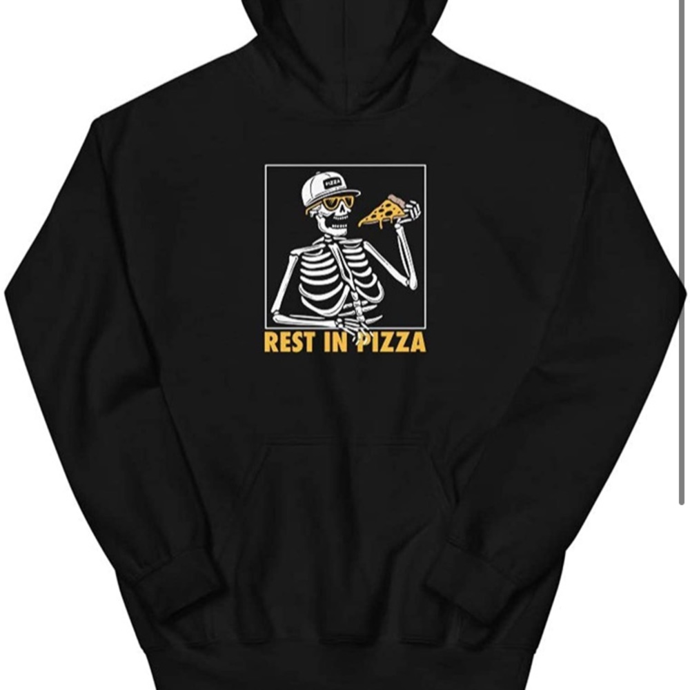 Rest in Pizza Skeleton Hoodie